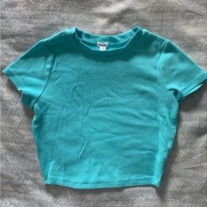 GARAGE bright blue baby tee